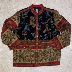 Sag Harbor Tapestry Brocade Multicolored Blazer Jacket  12